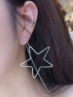 [ER202]빅 스타별 포인트 체인 롱 귀걸이